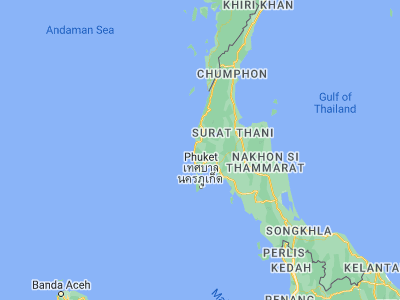 Map showing location of Kapong (8.69697, 98.40914)