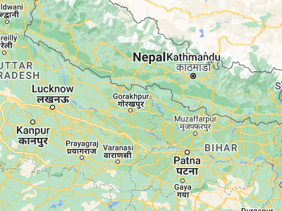 Map showing location of Kaptānganj (26.9265, 83.7132)