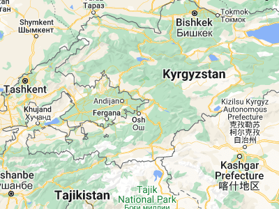 Map showing location of Kara Suu (40.7046, 72.86666)