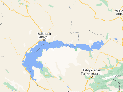 Map showing location of Karabas (46.53333, 76.2)