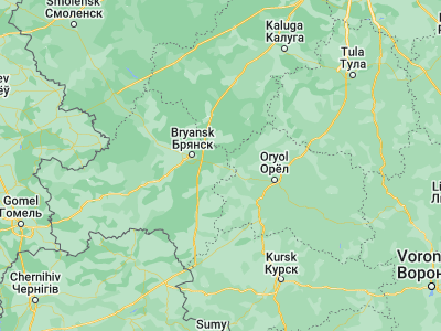 Map showing location of Karachev (53.12292, 34.98517)