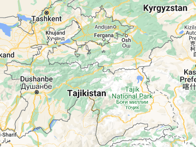 Map showing location of Karakenja (39.23585, 71.52412)
