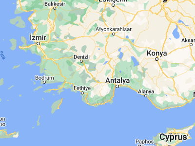 Map showing location of Karamanlı (37.37301, 29.82308)