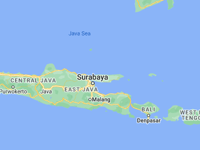Map showing location of Karang Tengah (-6.8883, 113.0805)