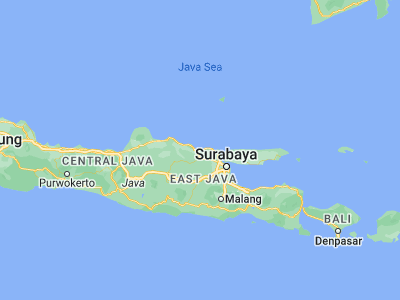 Map showing location of Karangagung Timur (-6.8997, 112.1677)