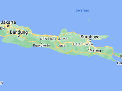 Map showing location of Karanganom (-7.64889, 110.625)