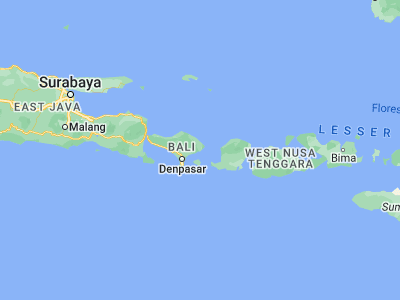 Map showing location of Karangasem (-8.45, 115.61667)