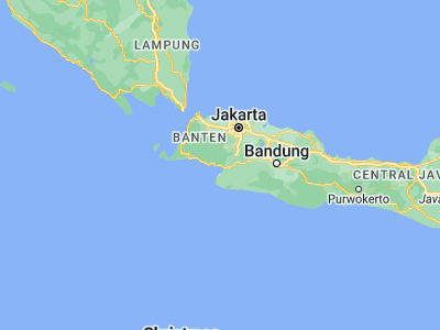 Map showing location of Karangpapak (-6.9604, 106.4717)