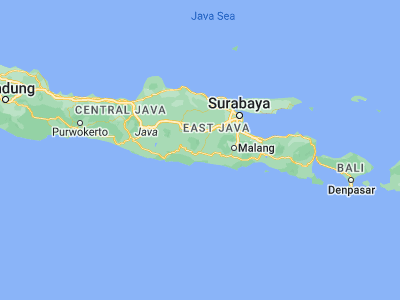 Map showing location of Karangrejo (-8.003, 111.9092)
