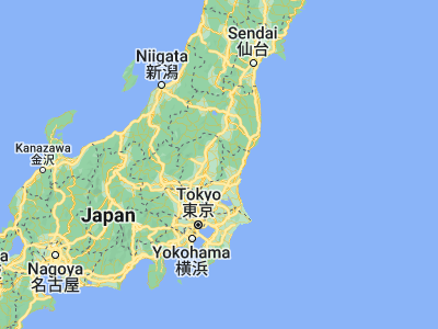 Map showing location of Karasuyama (36.65, 140.15)