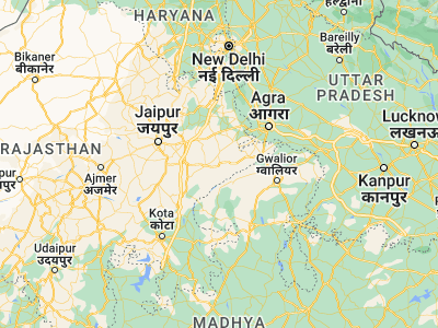 Map showing location of Karauli (26.49831, 77.02755)