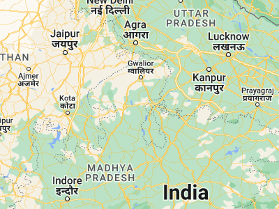 Map showing location of Karera (25.46165, 78.13941)