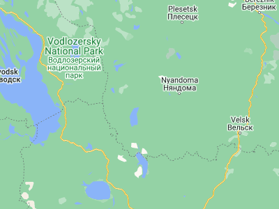 Map showing location of Kargopol’ (61.50707, 38.94564)