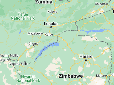 Map showing location of Kariba (-16.51667, 28.8)