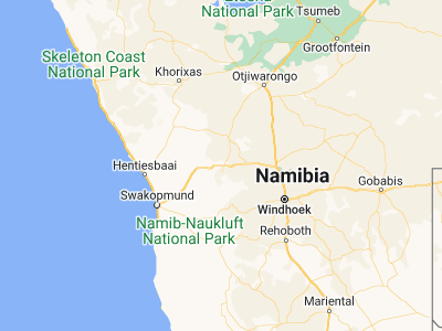 Map showing location of Karibib (-21.93333, 15.83333)