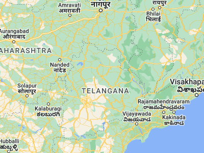 Map showing location of Karīmnagar (18.43333, 79.15)