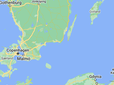 Map showing location of Karlskrona (56.16156, 15.58661)
