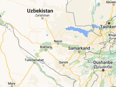 Map showing location of Karmana Shahri (40.13782, 65.37545)