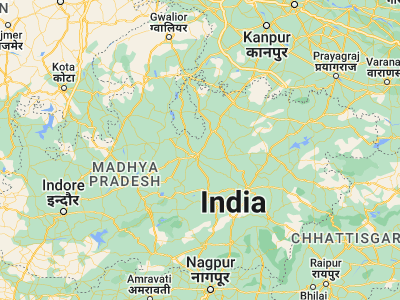 Map showing location of Karrāpur (23.95, 78.85)