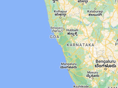 Map showing location of Karwar (14.81361, 74.12972)