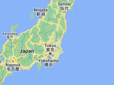 Map showing location of Kasama (36.38333, 140.26667)