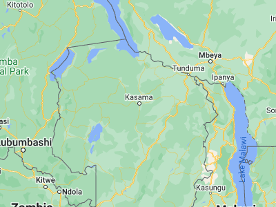Map showing location of Kasama (-10.21289, 31.18084)