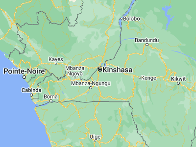 Map showing location of Kasangulu (-4.59111, 15.17083)