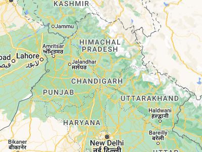 Map showing location of Kasauli (30.89856, 76.96587)