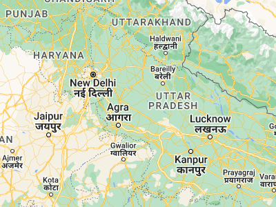 Map showing location of Kāsganj (27.80544, 78.64602)
