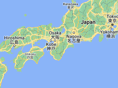 Map showing location of Kashihara (34.50896, 135.7929)