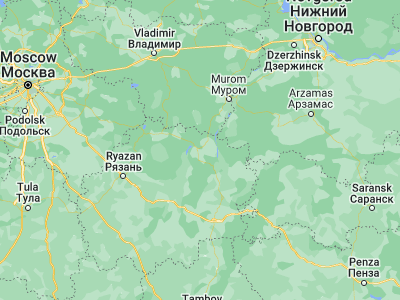 Map showing location of Kasimov (54.94111, 41.39528)