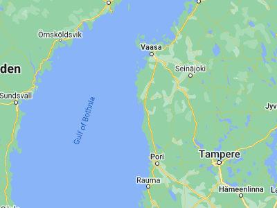 Map showing location of Kaskinen (62.38444, 21.22331)
