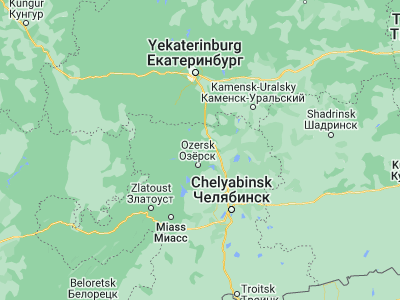 Map showing location of Kasli (55.8909, 60.7616)