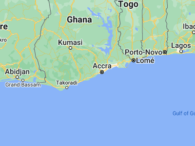 Map showing location of Kasoa (5.53449, -0.41679)