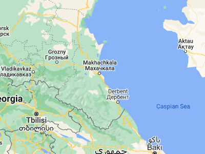 Map showing location of Kaspiysk (42.88165, 47.63919)