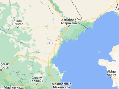 Map showing location of Kaspiyskiy (45.39288, 47.37073)