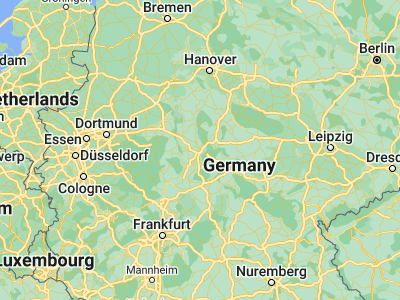 Map showing location of Kassel (51.31667, 9.5)