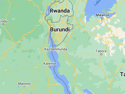 Map showing location of Kasulu (-4.57667, 30.1025)