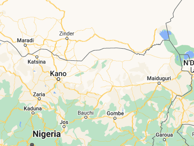 Map showing location of Katagum (12.2867, 10.3527)