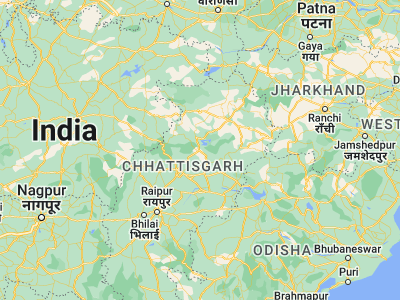 Map showing location of Katghora (22.5, 82.55)