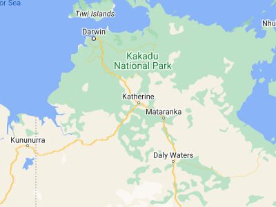 Map showing location of Katherine (-14.46517, 132.26347)