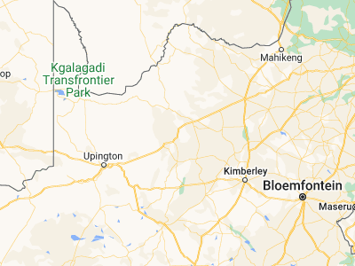 Map showing location of Kathu (-27.69569, 23.04929)