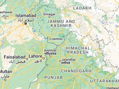 Map showing location of Kathua (32.37068, 75.52457)