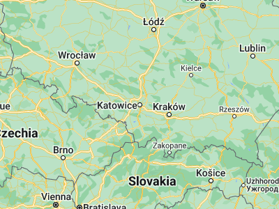 Map showing location of Katowice (50.25842, 19.02754)
