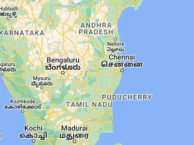 Map showing location of Kātpādi (12.98333, 79.13333)