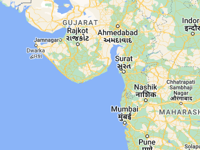 Map showing location of Katpur (21.05, 71.78333)