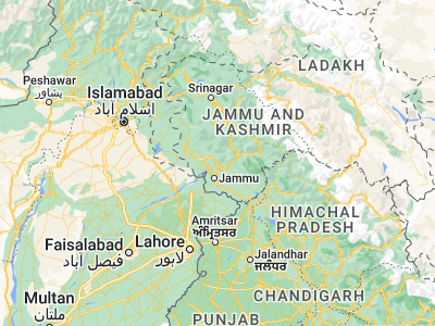 Map showing location of Katra (32.99167, 74.93195)