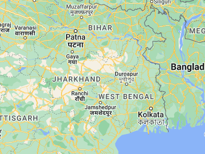 Map showing location of Kātrās (23.8, 86.28333)