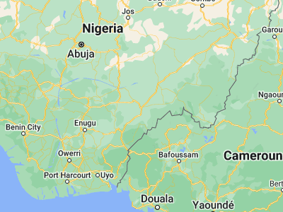 Map showing location of Katsina Ala (7.16667, 9.28333)