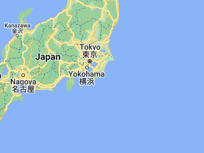 Map showing location of Katsuura (35.13333, 140.3)